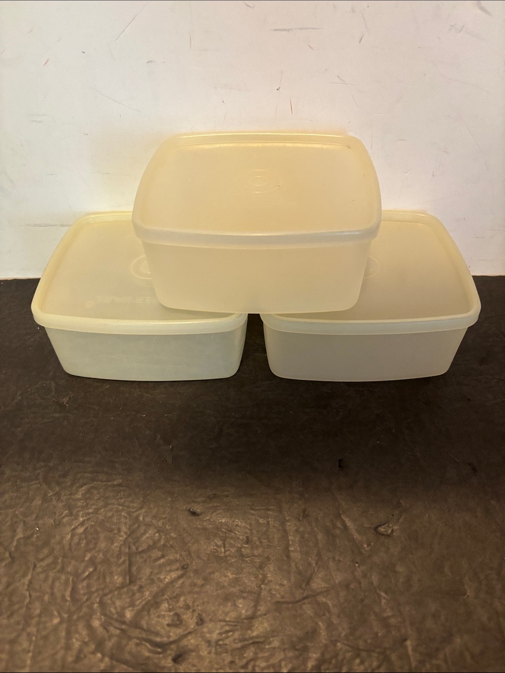 Tupperware Clear 310 311 Stackable Food Storage Containers Set of 3